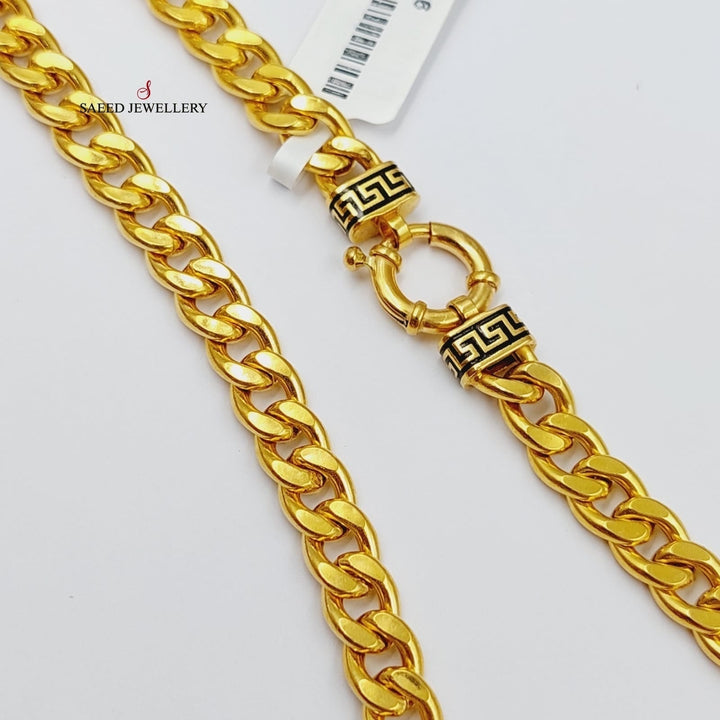 21K Gold Enameled Cuban Links Necklace by Saeed Jewelry - Image 1