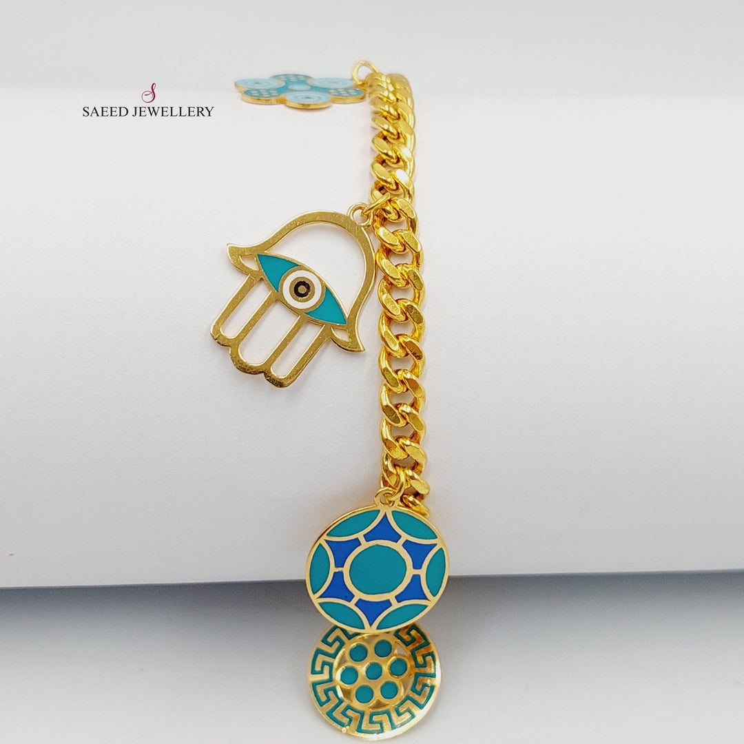 21K Gold Enameled Dandash Bracelet by Saeed Jewelry - Image 1