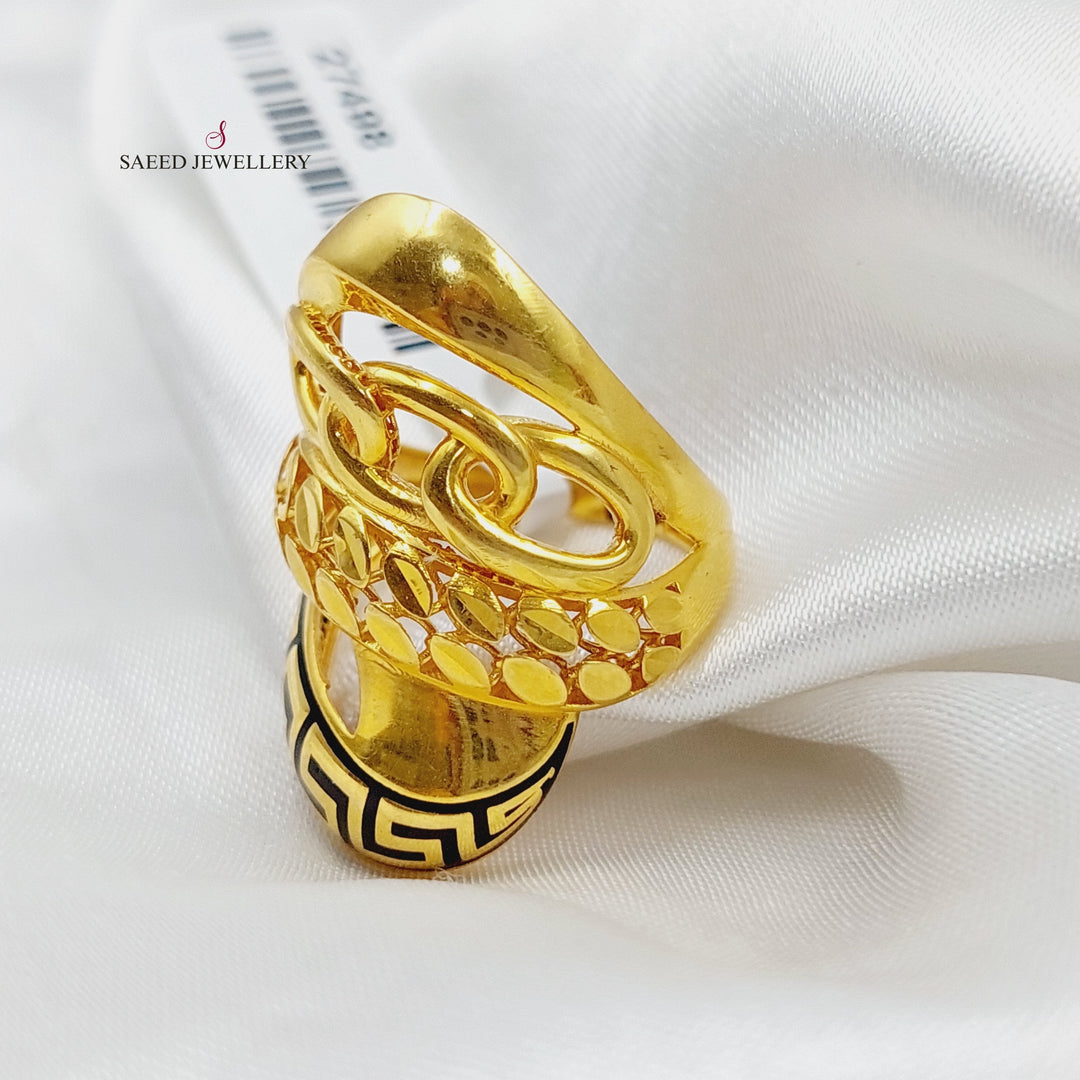 21K Gold Enameled Deluxe Ring by Saeed Jewelry - Image 3