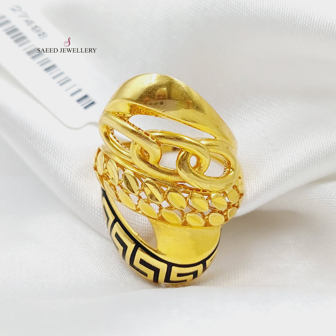 21K Gold Enameled Deluxe Ring by Saeed Jewelry - Image 1