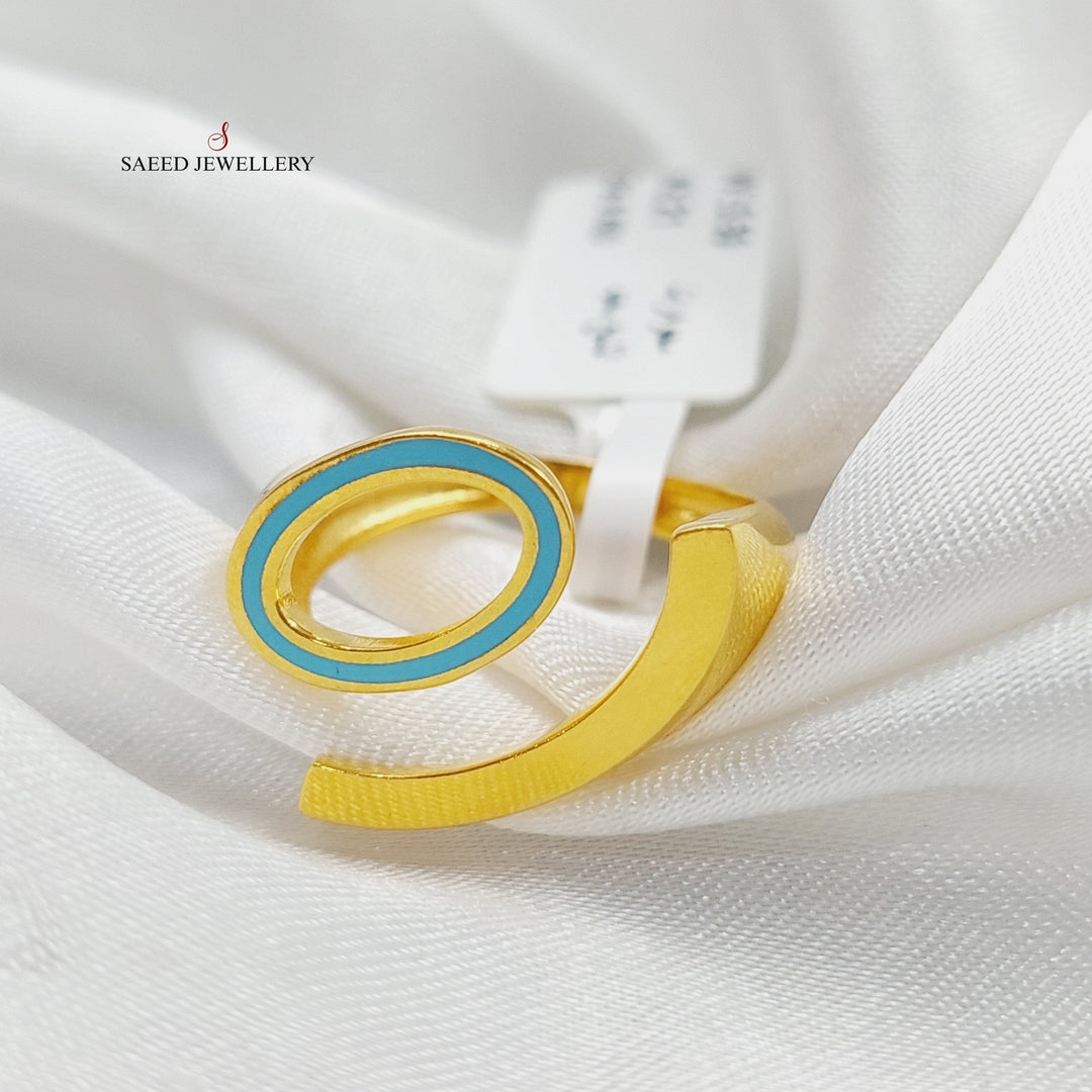 21K Gold Enameled Deluxe Ring by Saeed Jewelry - Image 2