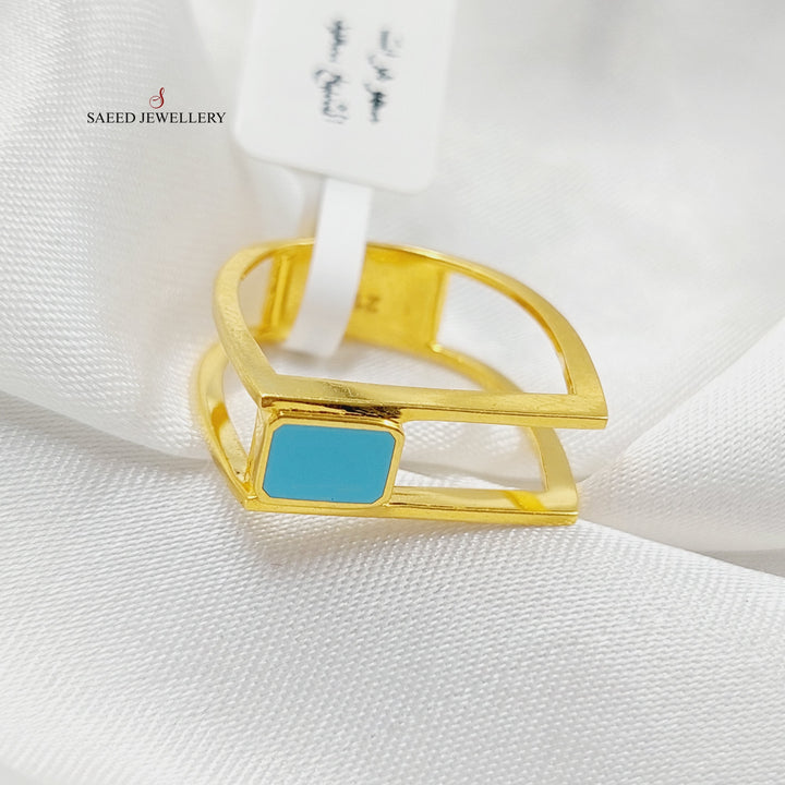 21K Gold Enameled Deluxe Ring by Saeed Jewelry - Image 4