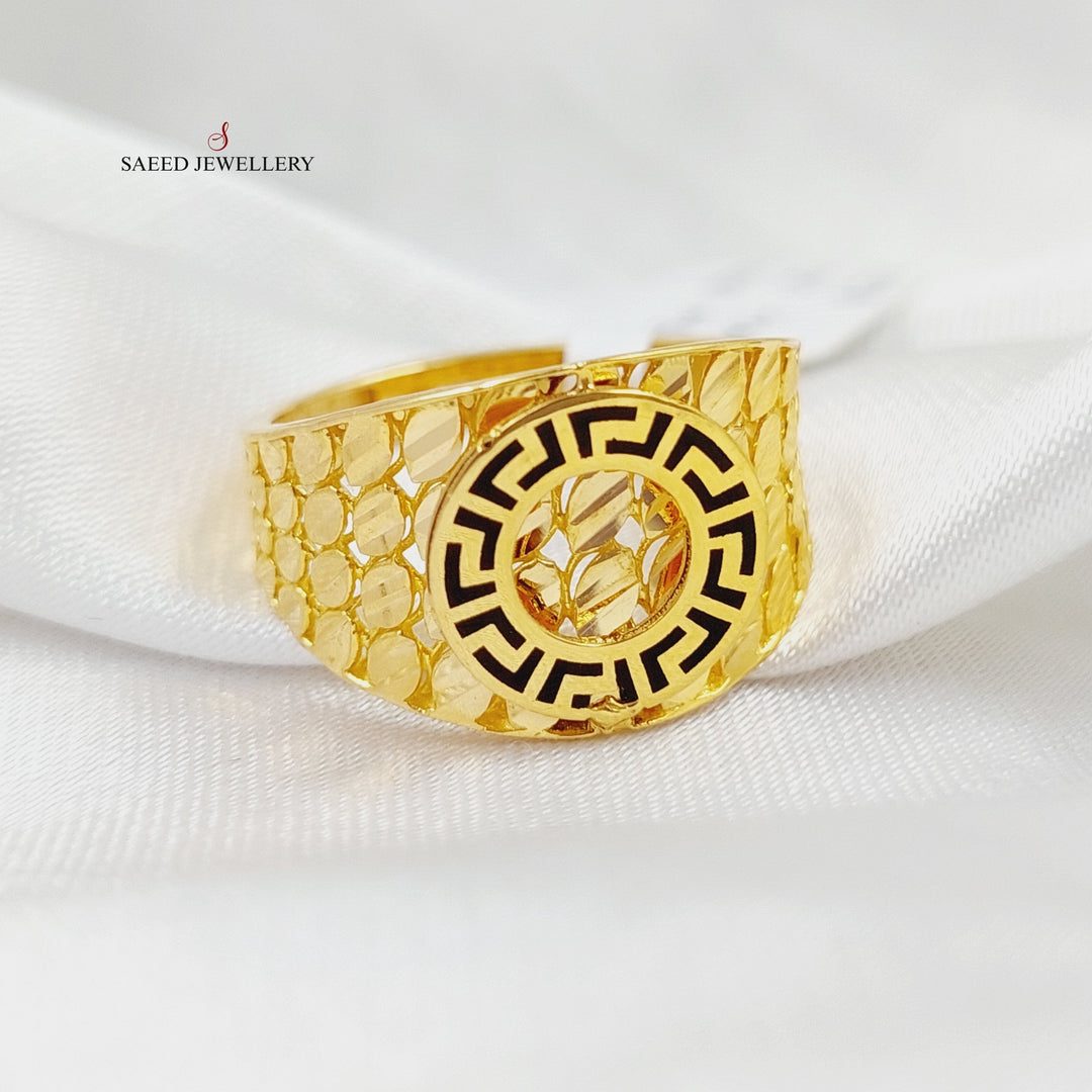 21K Gold Enameled Deluxe Ring by Saeed Jewelry - Image 3