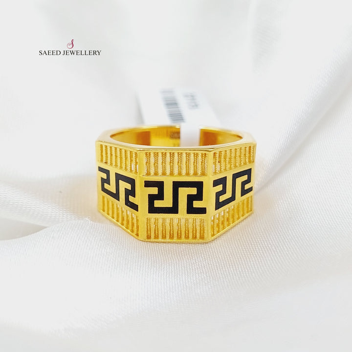 21K Gold Enameled Hexa Ring by Saeed Jewelry - Image 1