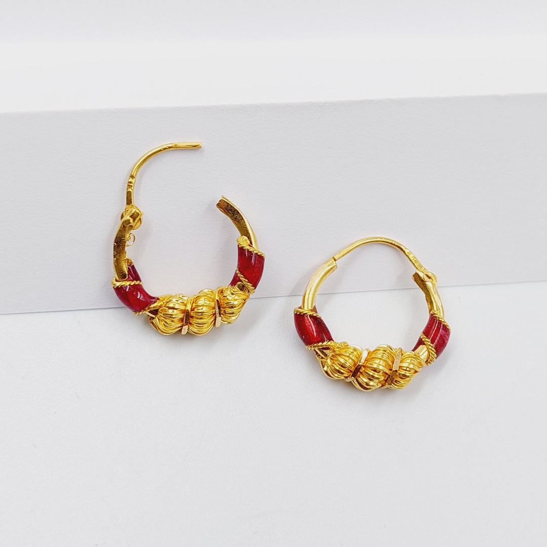 21K Gold Enameled Hoop Earrings by Saeed Jewelry - Image 5