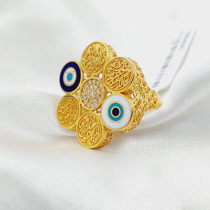 21K Gold Enameled Islamic Ring by Saeed Jewelry - Image 1