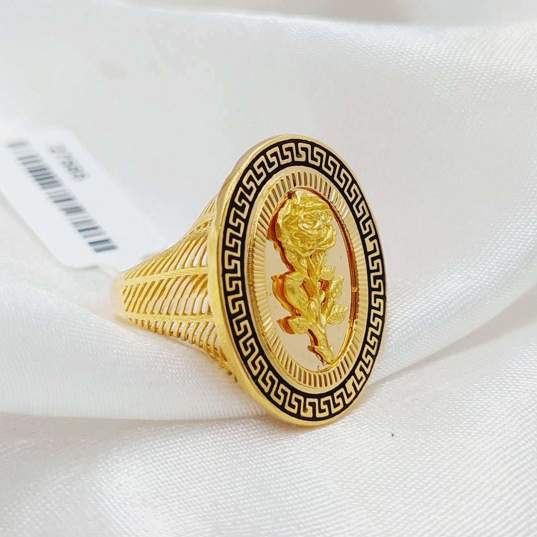 21K Gold Enameled Ounce Ring by Saeed Jewelry - Image 4