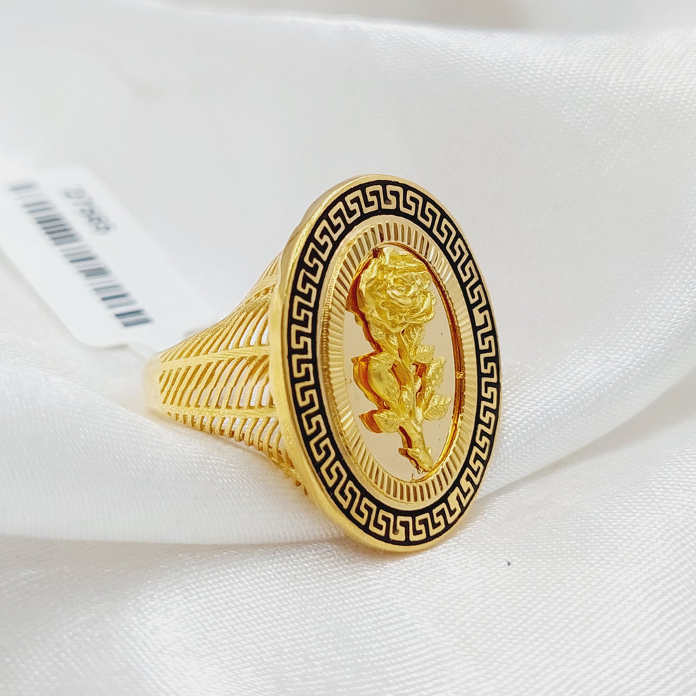 21K Gold Enameled Ounce Ring by Saeed Jewelry - Image 1