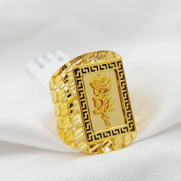 21K Gold Enameled Ounce Ring by Saeed Jewelry - Image 3