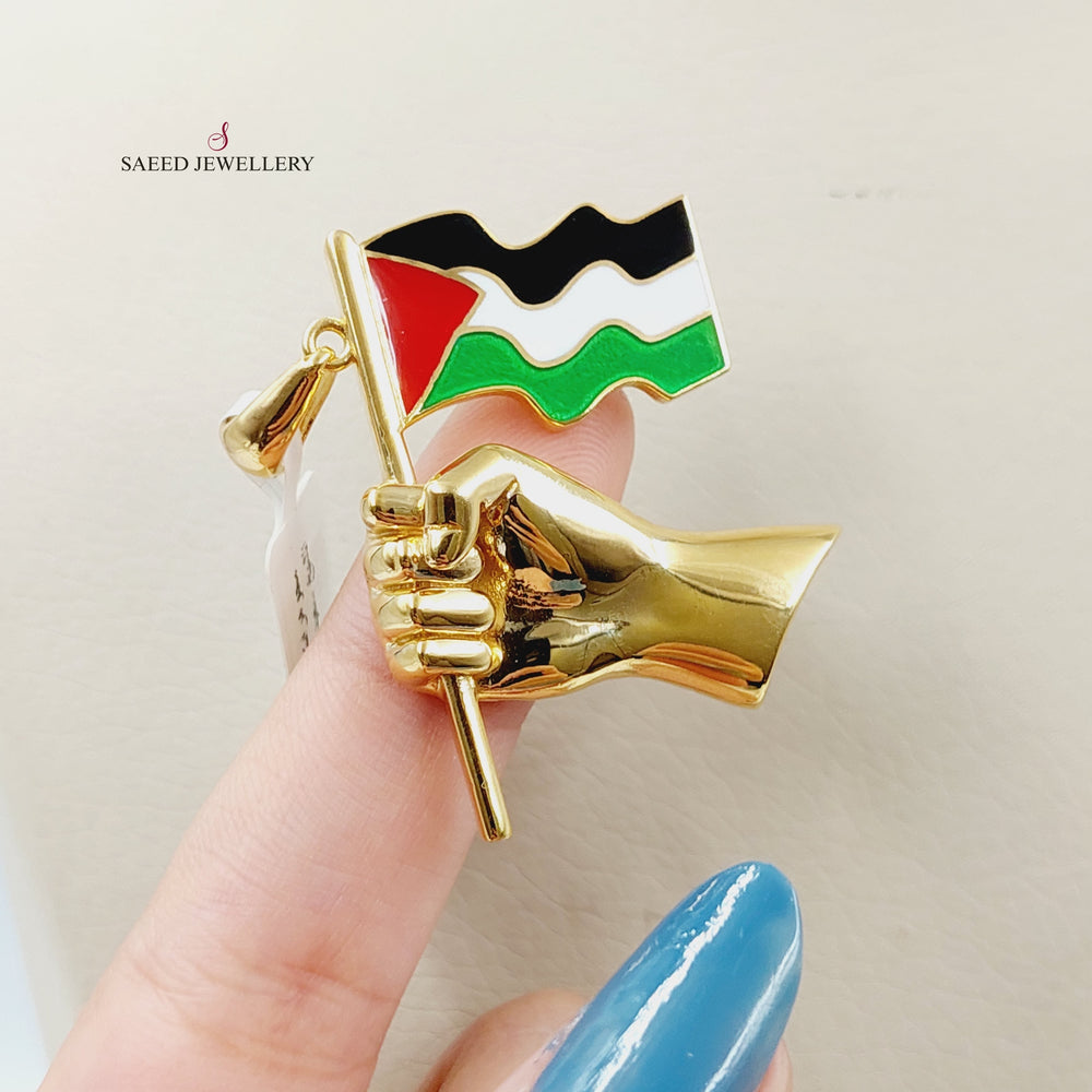 21K Gold Enameled Palestine Pendant by Saeed Jewelry - Image 2