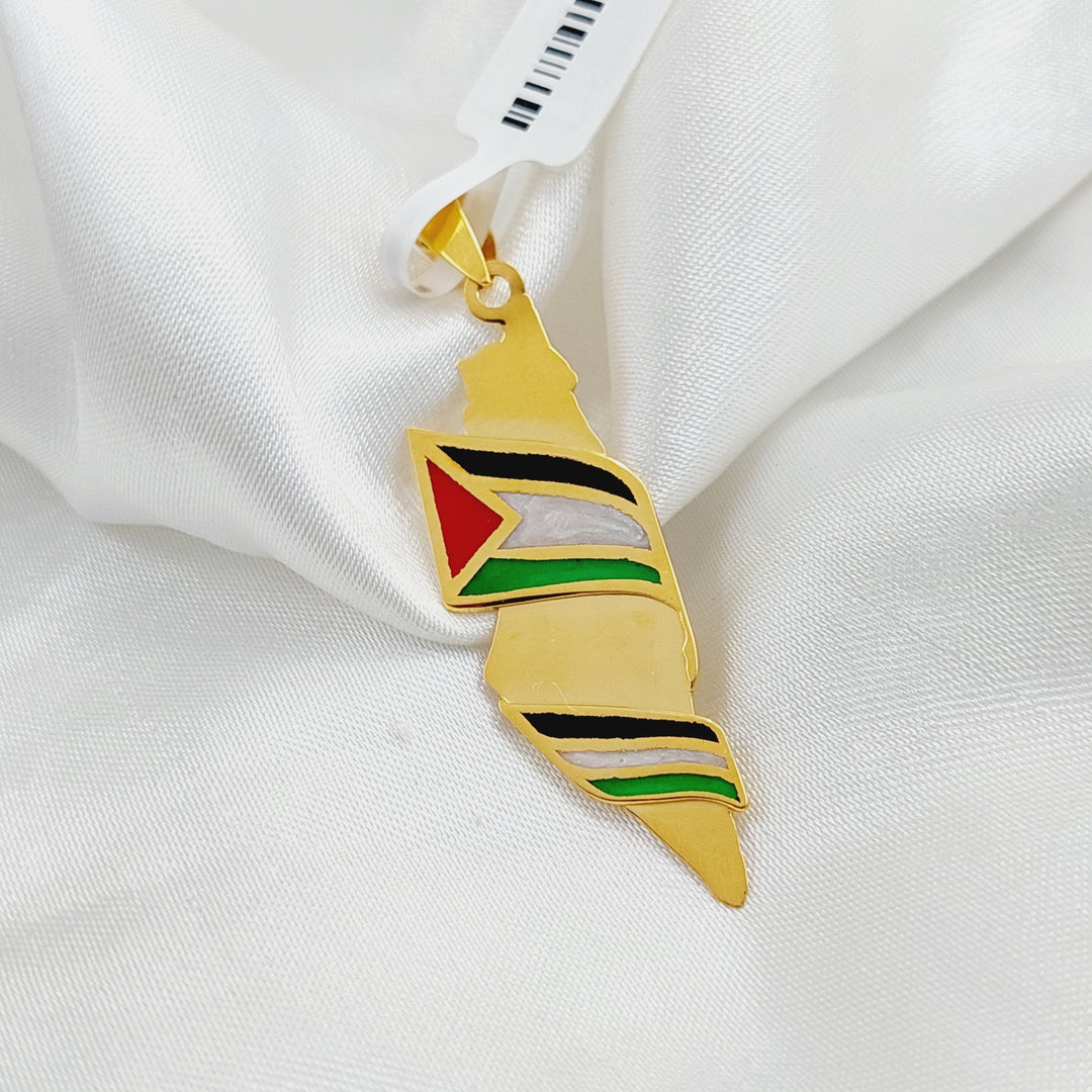 21K Gold Enameled Palestine Pendant by Saeed Jewelry - Image 4