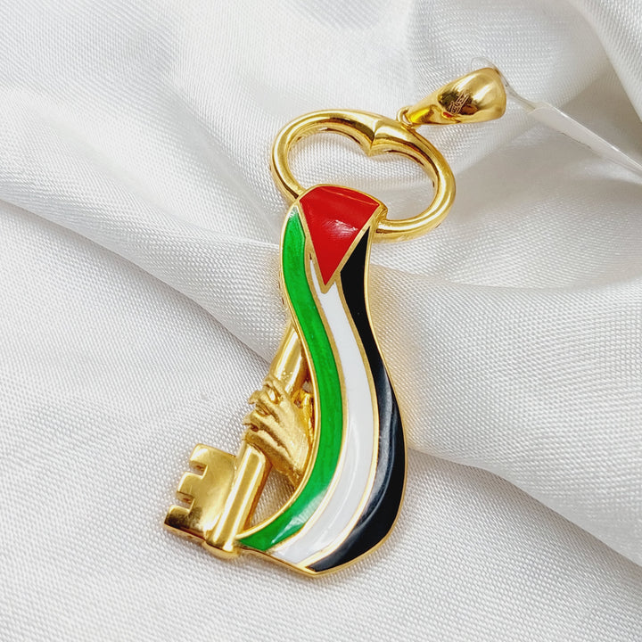 21K Gold Enameled Palestine Pendant by Saeed Jewelry - Image 3