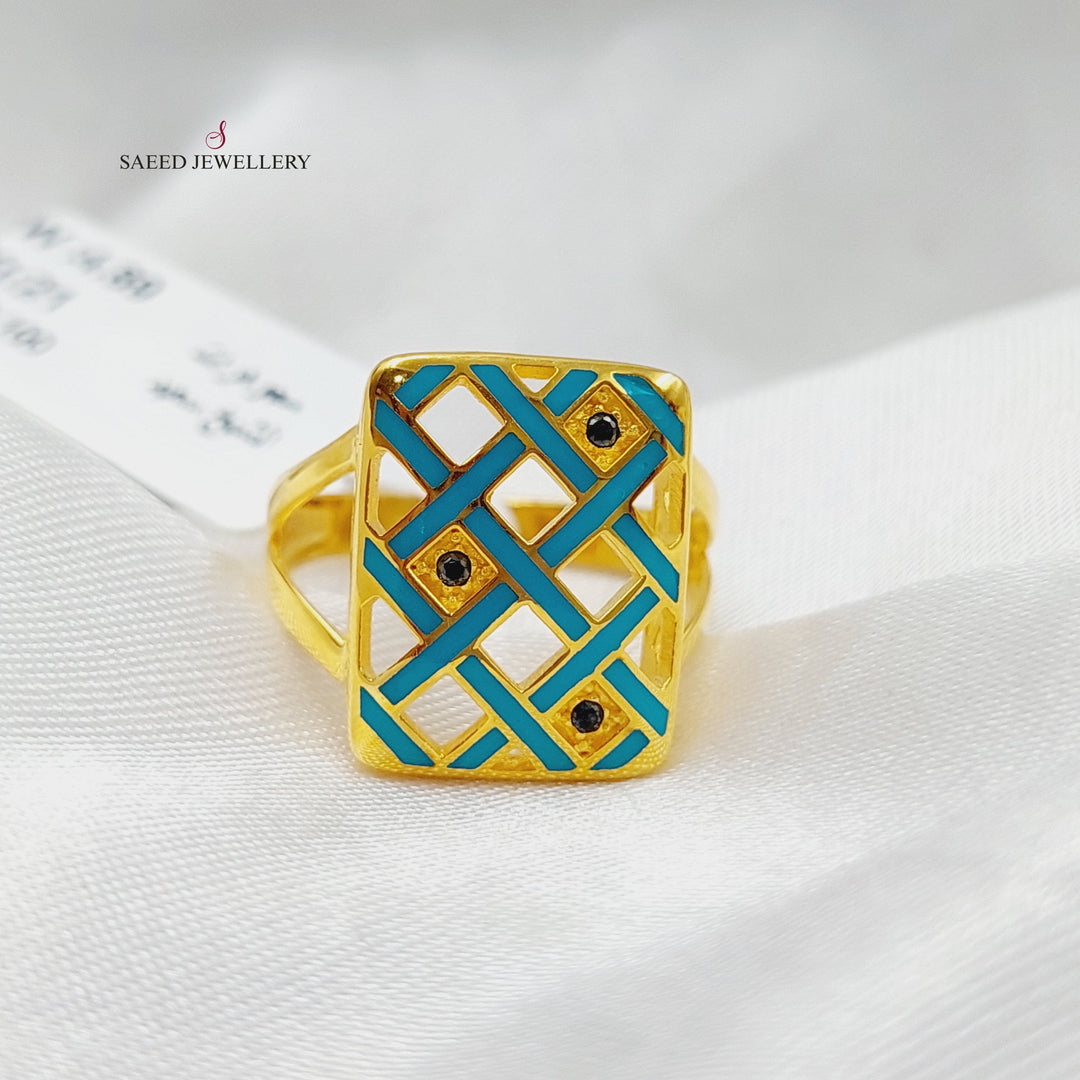 21K Gold Enameled Ring by Saeed Jewelry - Image 2