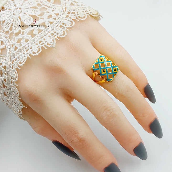 21K Gold Enameled Ring by Saeed Jewelry - Image 4