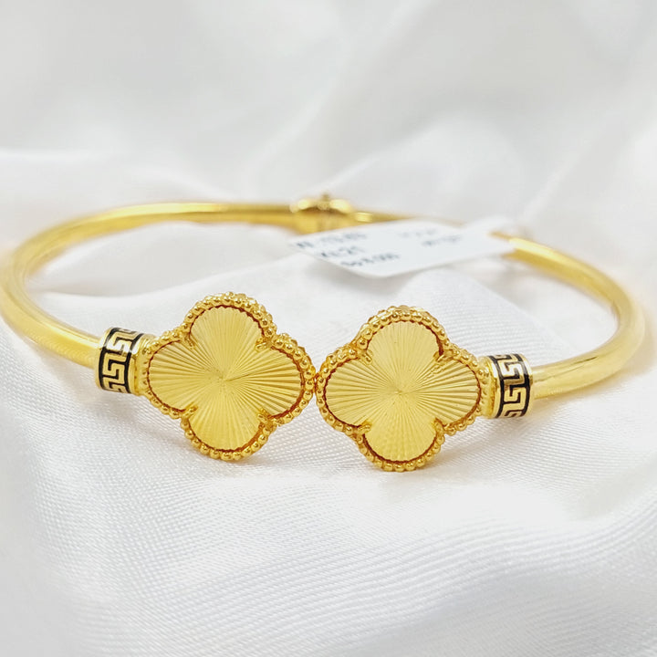 21K Gold Enameled Clover Bracelet by Saeed Jewelry - Image 1