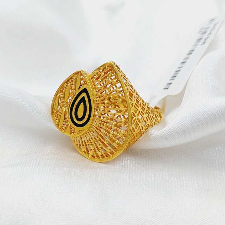 21K Gold Enameled Rose Ring by Saeed Jewelry - Image 1