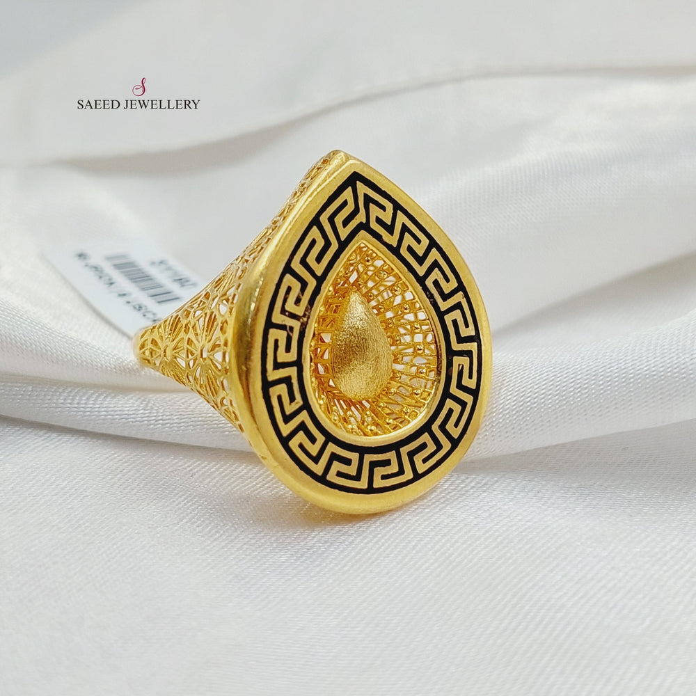 21K Gold Enameled Tears Ring by Saeed Jewelry - Image 2