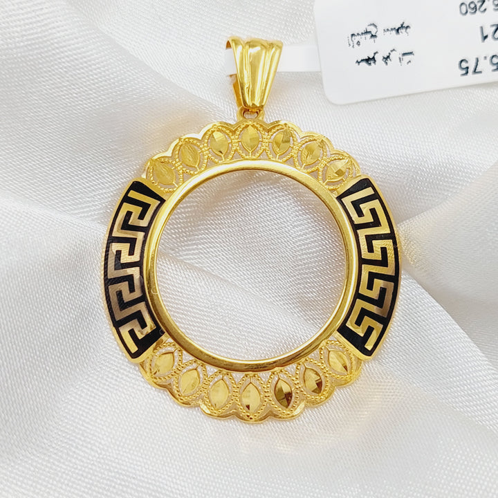 21K Gold Enameled Virna Frame Pendant by Saeed Jewelry - Image 5