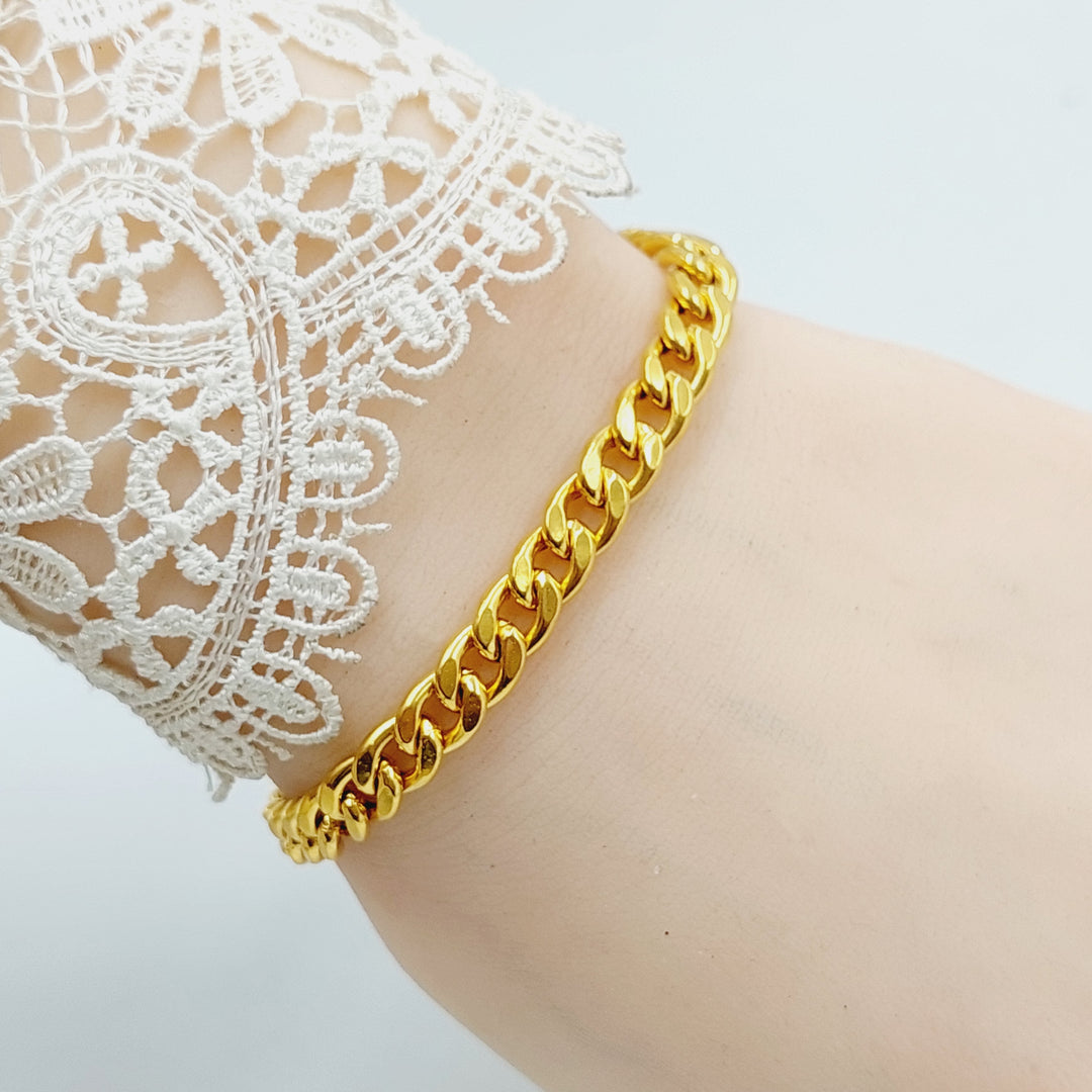 21K Gold Enameled & Zircon Studded Cuban Links Bracelet by Saeed Jewelry - Image 5