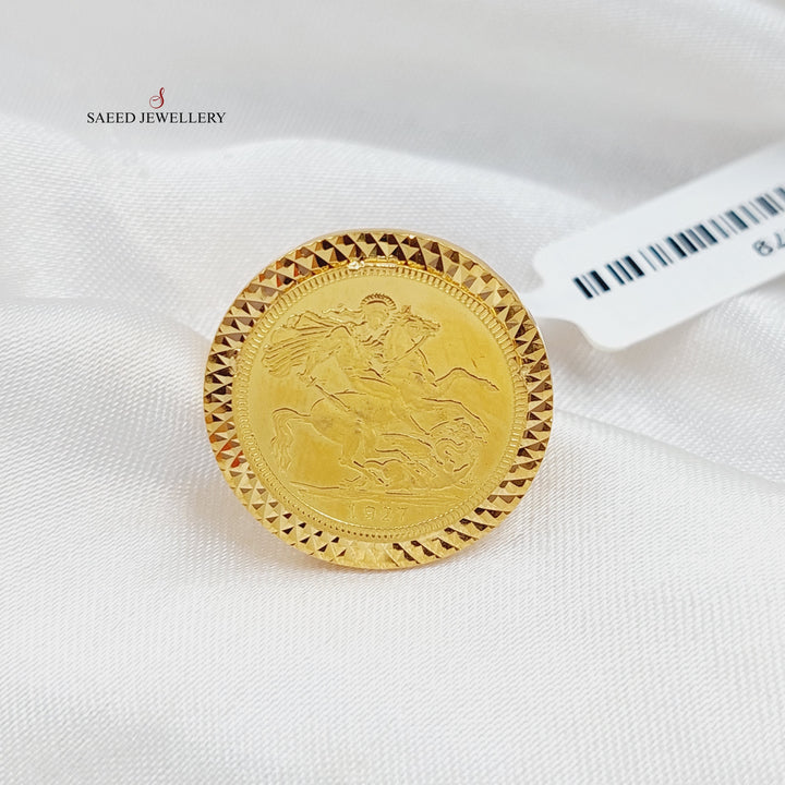 21K Gold English Lira Ring by Saeed Jewelry - Image 1