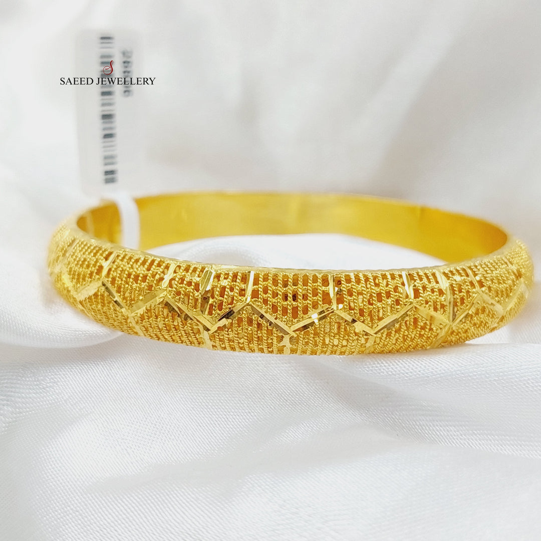 Engraved Emirati Bangle  Made Of 21K Yellow Gold by Saeed Jewelry-28805