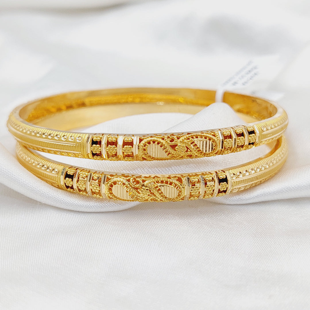 Engraved Kuwaiti Bangle  Made of 21K Yellow Gold by Saeed Jewelry-30918