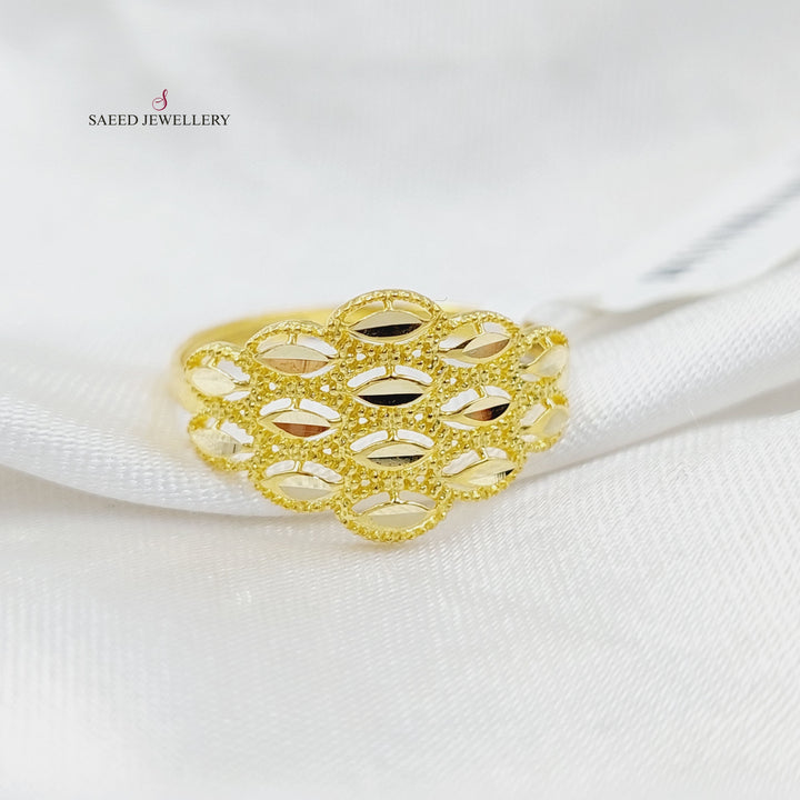 18K Gold Engraved Light Ring by Saeed Jewelry - Image 1