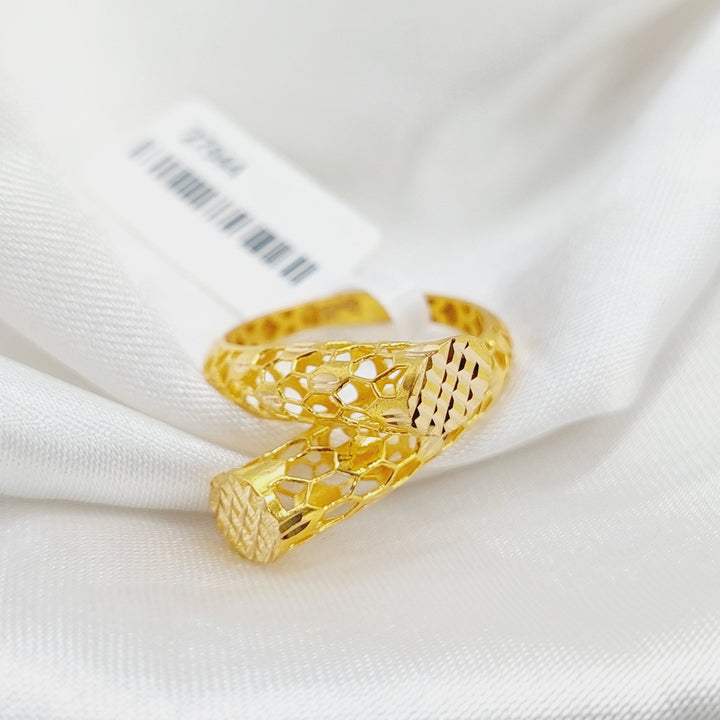 21K Gold Engraved Ring by Saeed Jewelry - Image 4