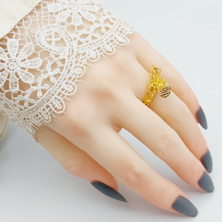 21K Gold Engraved Ring by Saeed Jewelry - Image 8