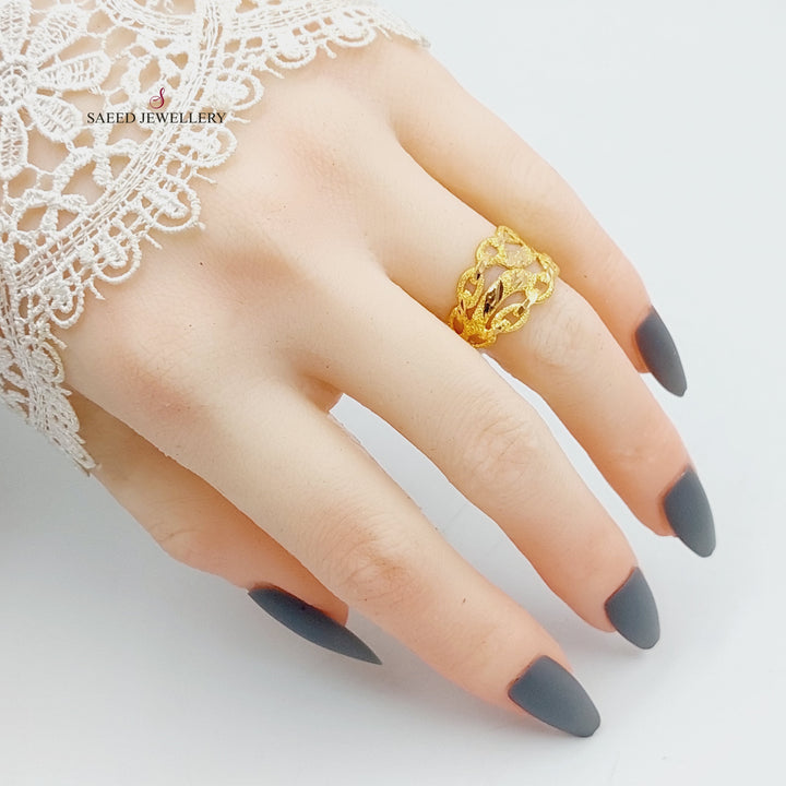 21K Gold Engraved Ring by Saeed Jewelry - Image 3