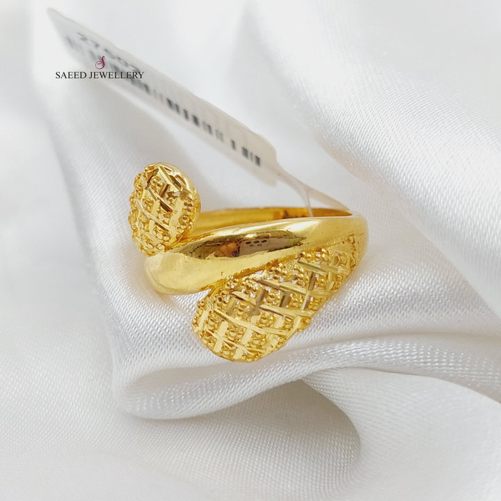 21K Gold Engraved Ring by Saeed Jewelry - Image 2