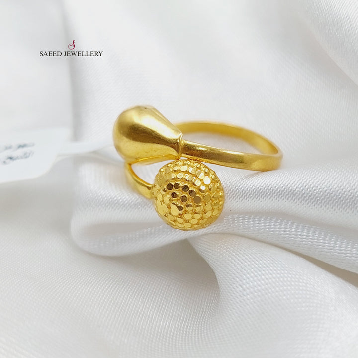 21K Gold Engraved Ring by Saeed Jewelry - Image 3