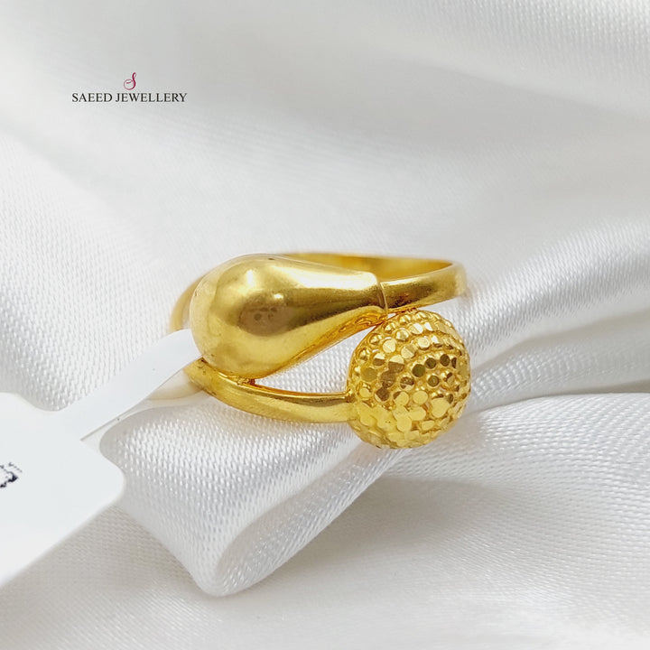 21K Gold Engraved Ring by Saeed Jewelry - Image 4