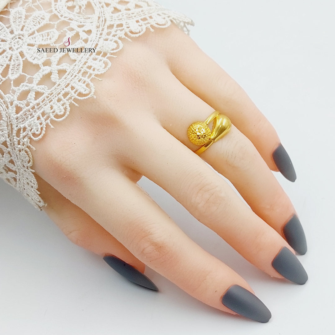 21K Gold Engraved Ring by Saeed Jewelry - Image 5