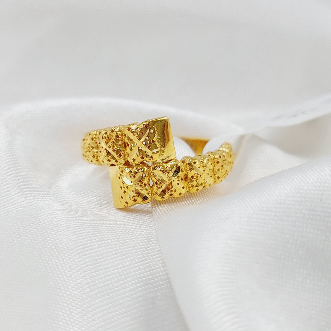 21K Gold Engraved Ring by Saeed Jewelry - Image 18