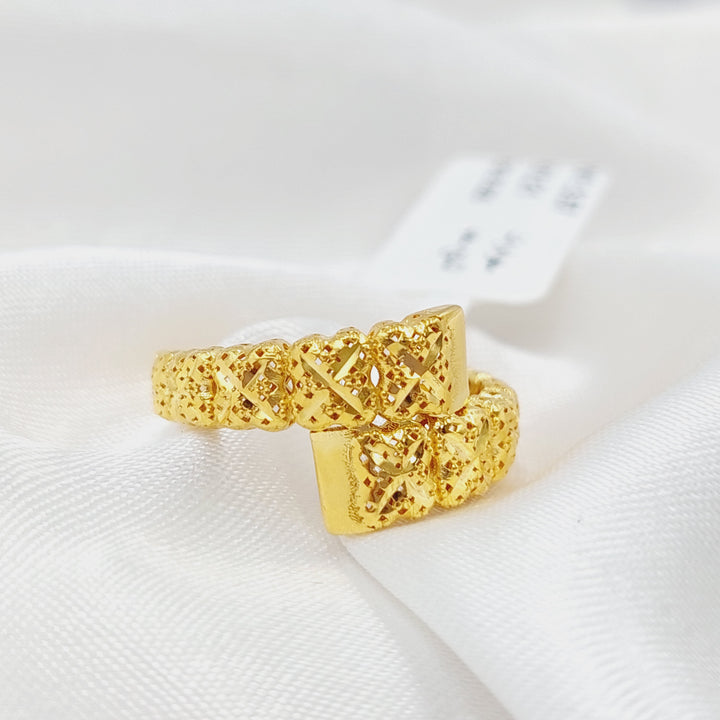 21K Gold Engraved Ring by Saeed Jewelry - Image 5