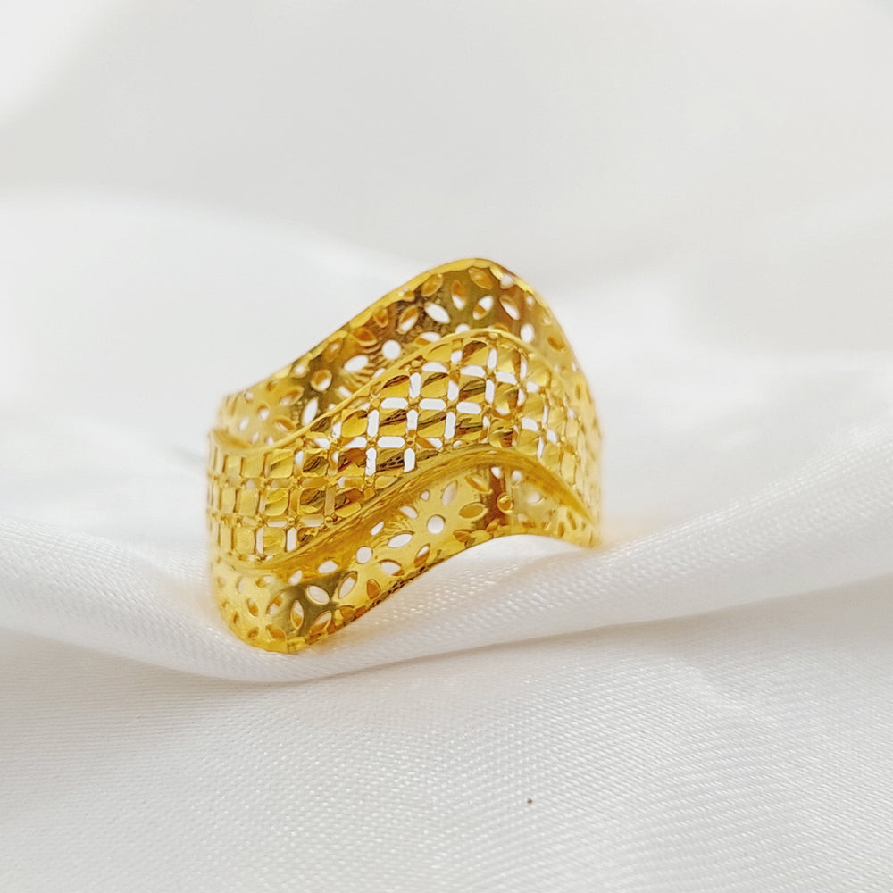 21K Gold Engraved Ring by Saeed Jewelry - Image 2