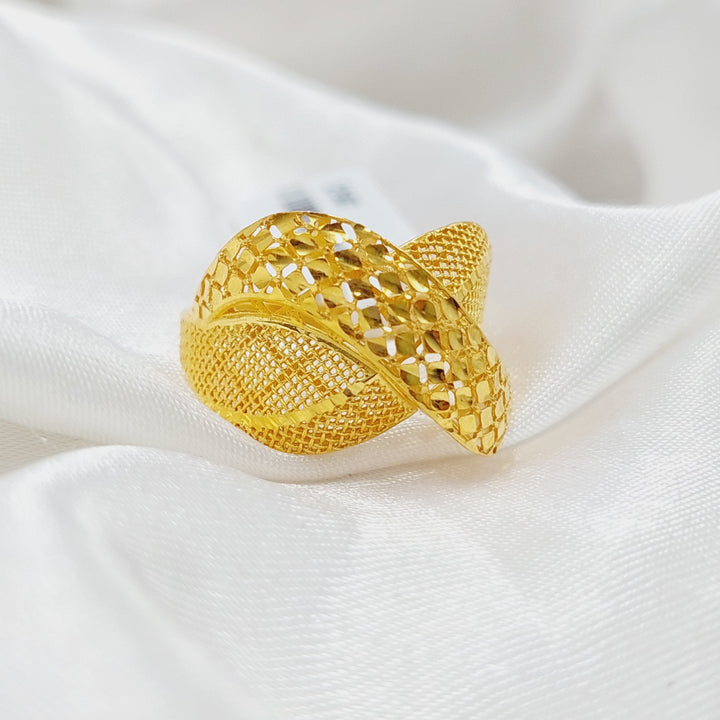 21K Gold Engraved Ring by Saeed Jewelry - Image 2