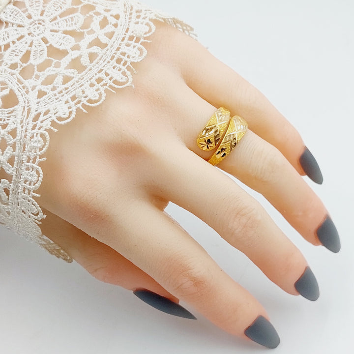 21K Gold Engraved Ring by Saeed Jewelry - Image 6