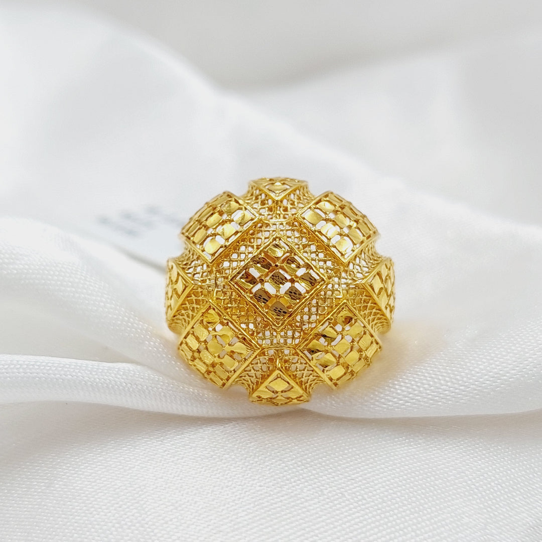 21K Gold Engraved Ring by Saeed Jewelry - Image 2