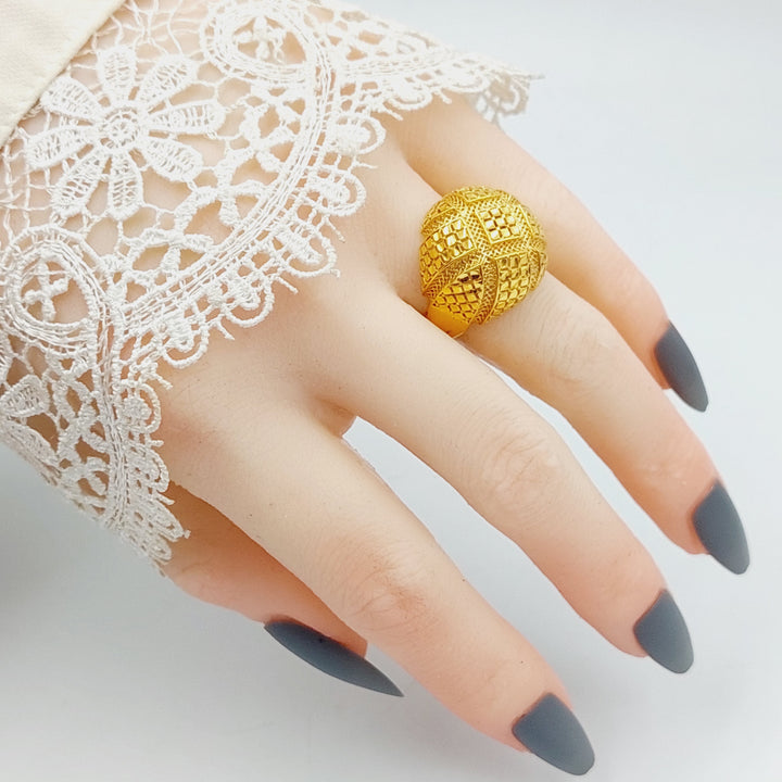 21K Gold Engraved Ring by Saeed Jewelry - Image 4