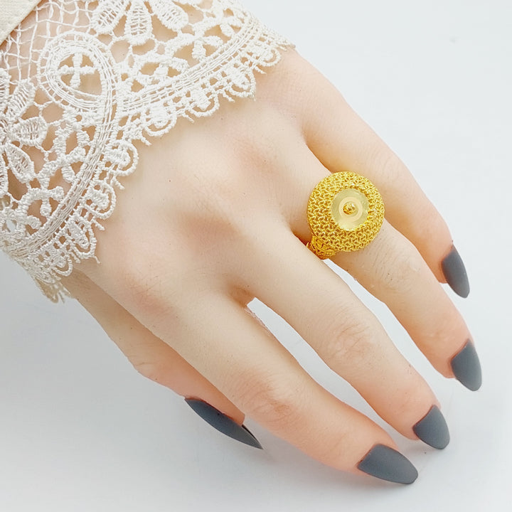 21K Gold Engraved Ring by Saeed Jewelry - Image 5