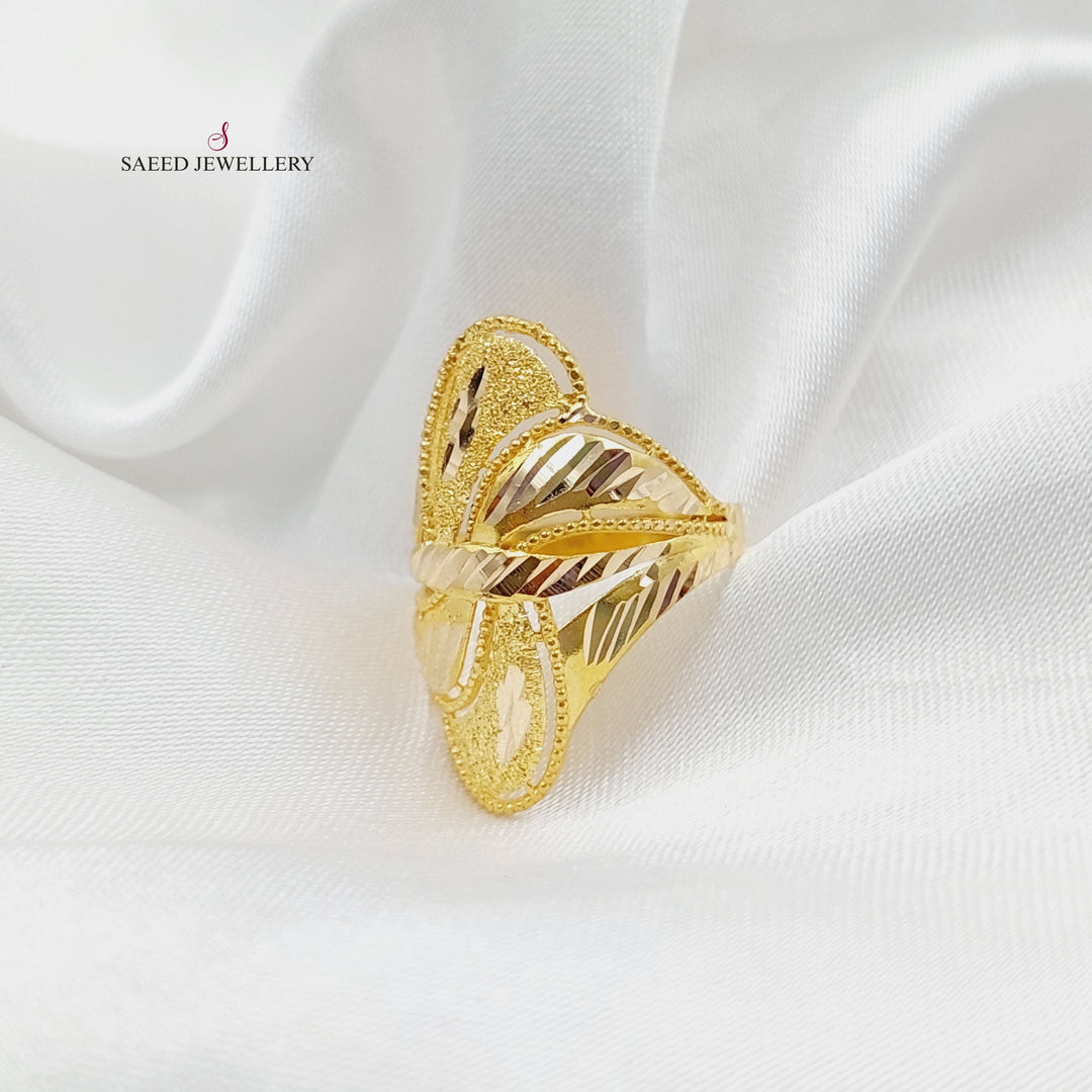 21K Gold Engraved Ring by Saeed Jewelry - Image 2