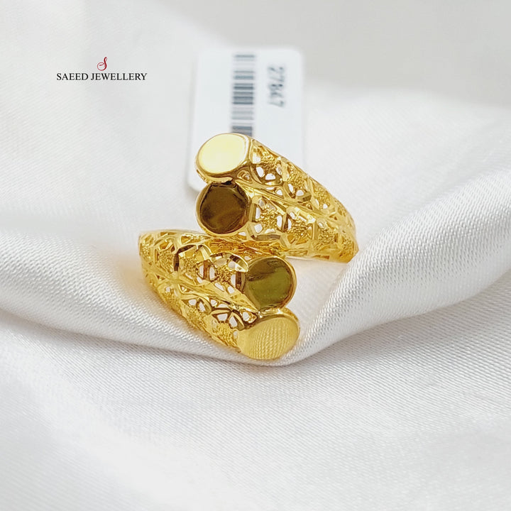 21K Gold Engraved Ring by Saeed Jewelry - Image 10