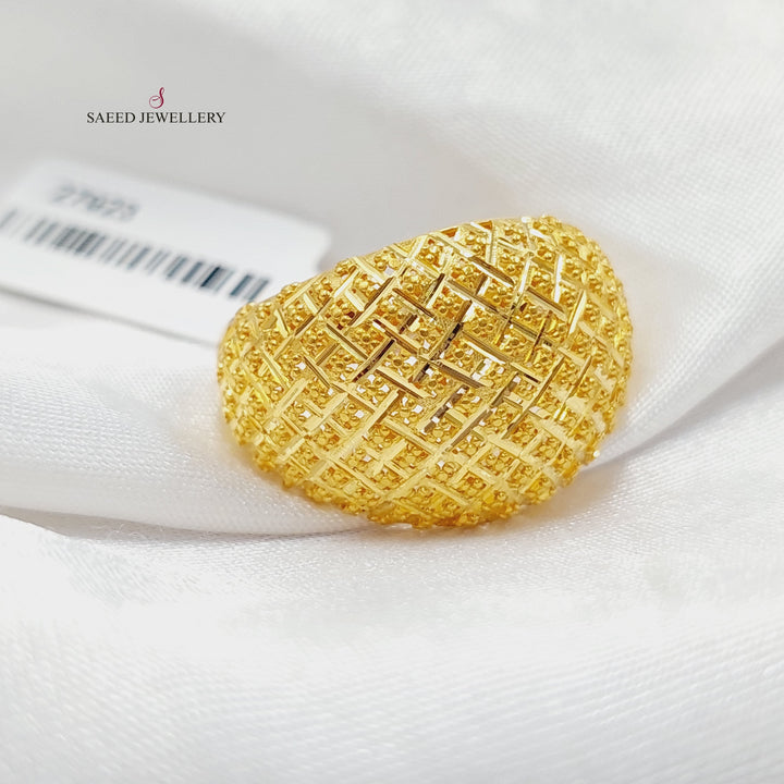 21K Gold Engraved Ring by Saeed Jewelry - Image 5