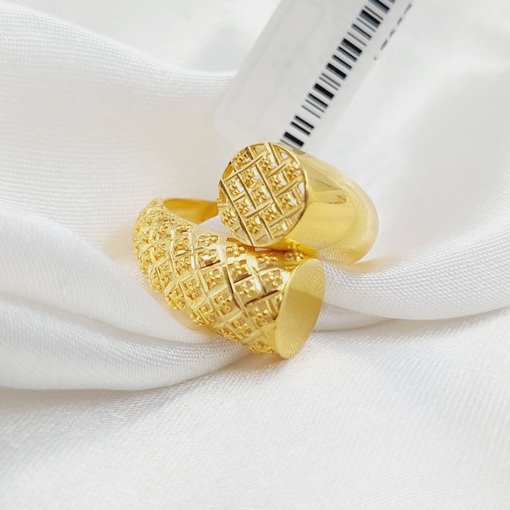 21K Gold Engraved Ring by Saeed Jewelry - Image 2