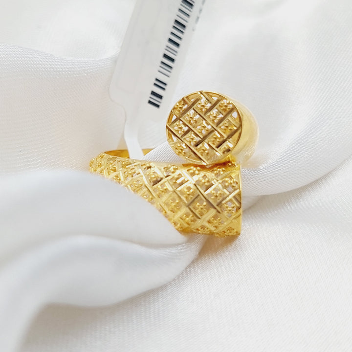 21K Gold Engraved Ring by Saeed Jewelry - Image 9