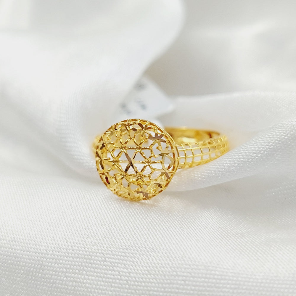 21K Gold Engraved Ring by Saeed Jewelry - Image 2