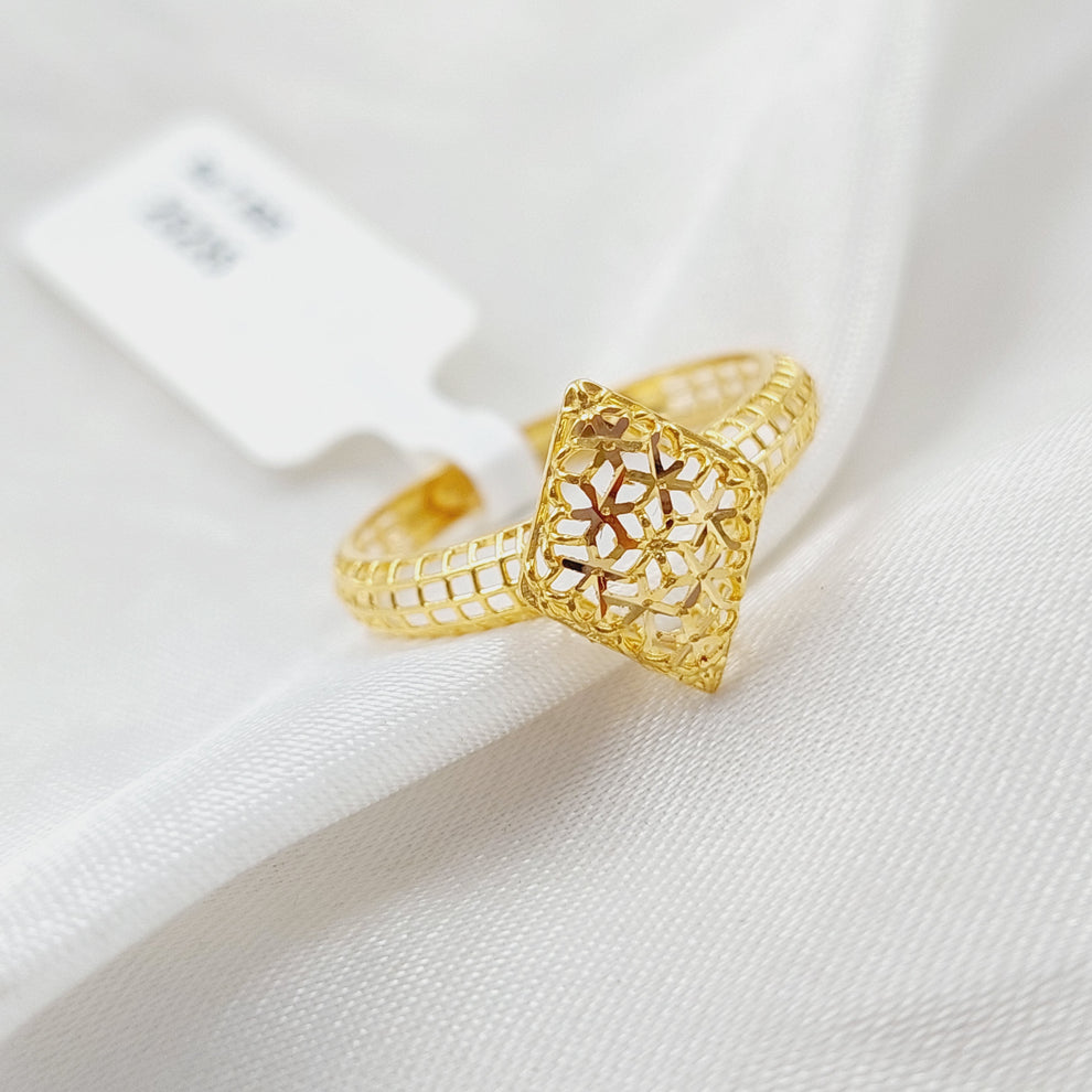 21K Gold Engraved Ring by Saeed Jewelry - Image 3