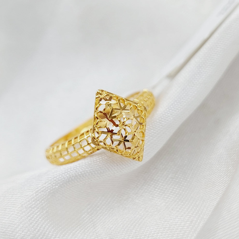 21K Gold Engraved Ring by Saeed Jewelry - Image 6